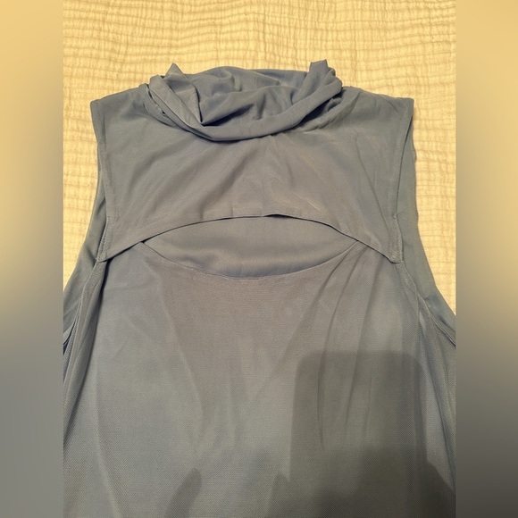 Bar III Blue Mesh Mini Dress - Size L - Picture 6 of 11